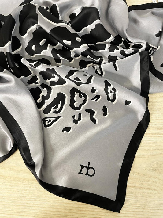 roccobarocco 100% silk animal print square scarf - good market thrift store