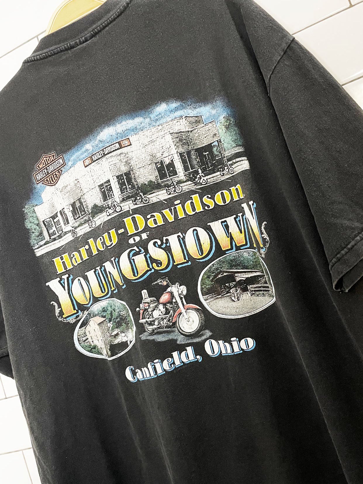 vintage 90s harley davidson ride hard or die trying eagle tee | made in USA
