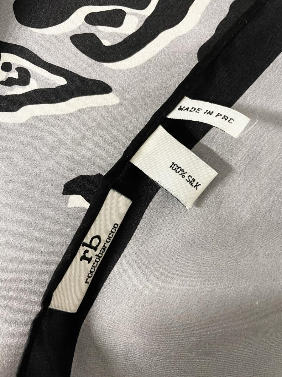 roccobarocco 100% silk animal print square scarf - good market thrift store