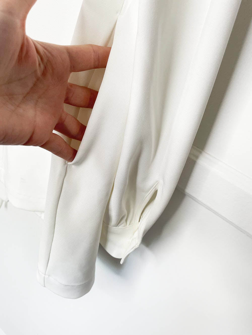 etik nor puff shoulder structured wrap mini dress | made in Sweden