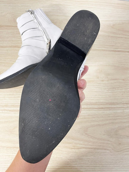 wishbone leather western buckle ankle boots - good market thrift store