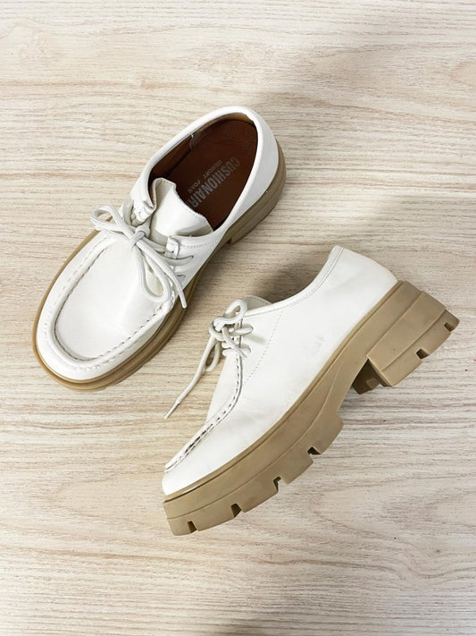 cushionaire leather chunky lug sole loafer - good market thrift store