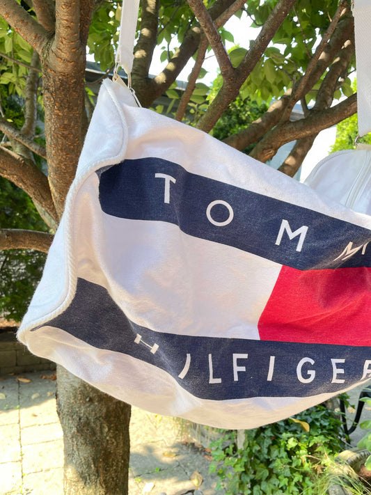 vintage 90s tommy hilfiger flag duffle bag