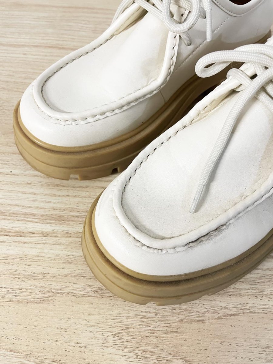 cushionaire leather chunky lug sole loafer - good market thrift store