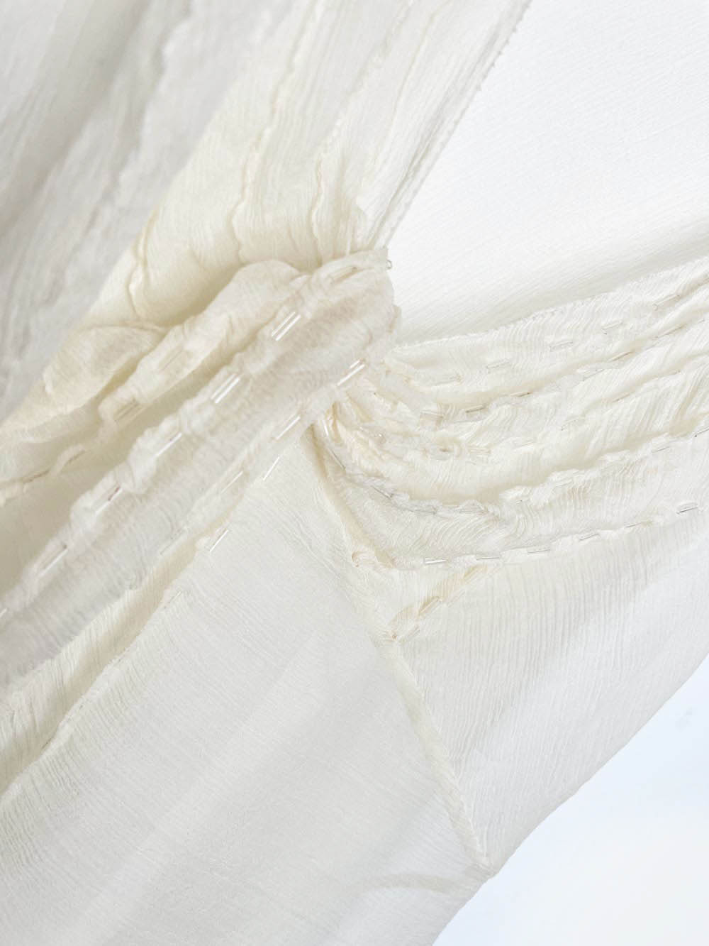 y2k max studio 100% silk chiffon beaded asymmetrical tank
