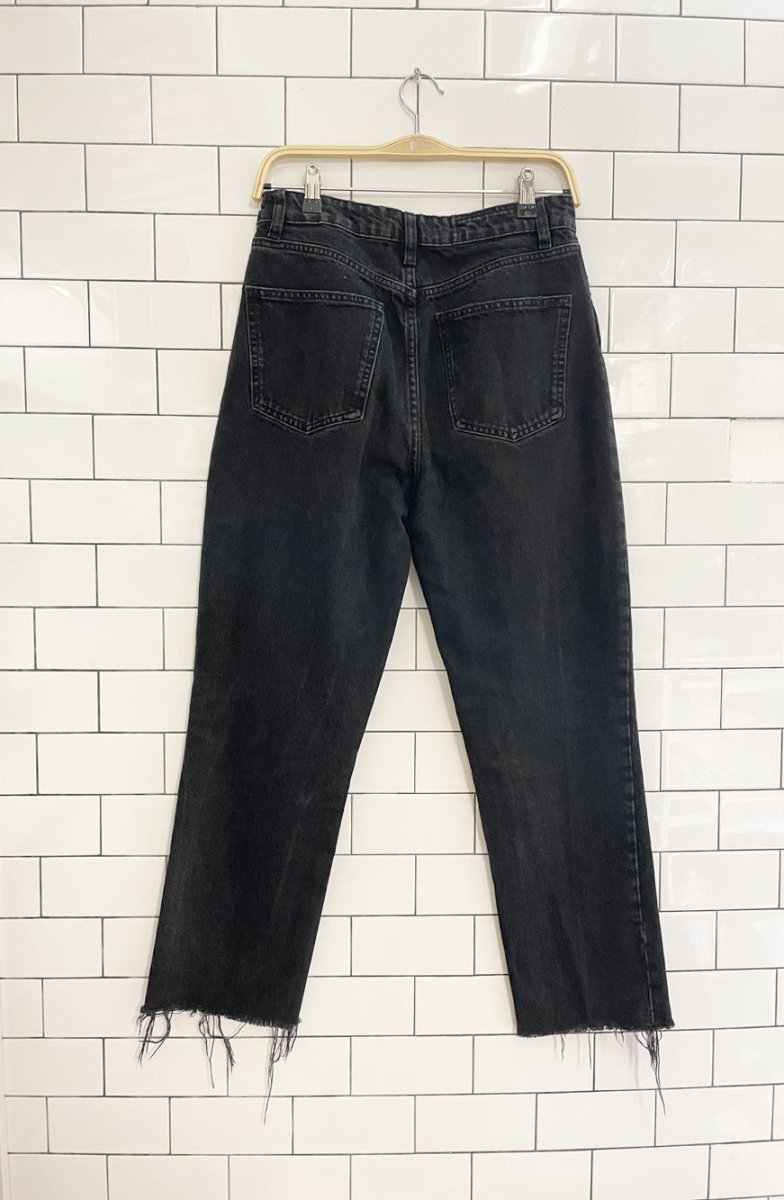 zara high rise straight leg raw hem jeans - good market thrift store