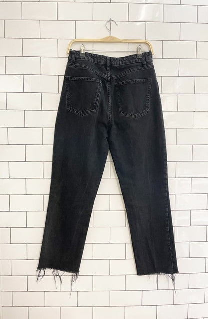 zara high rise straight leg raw hem jeans - good market thrift store