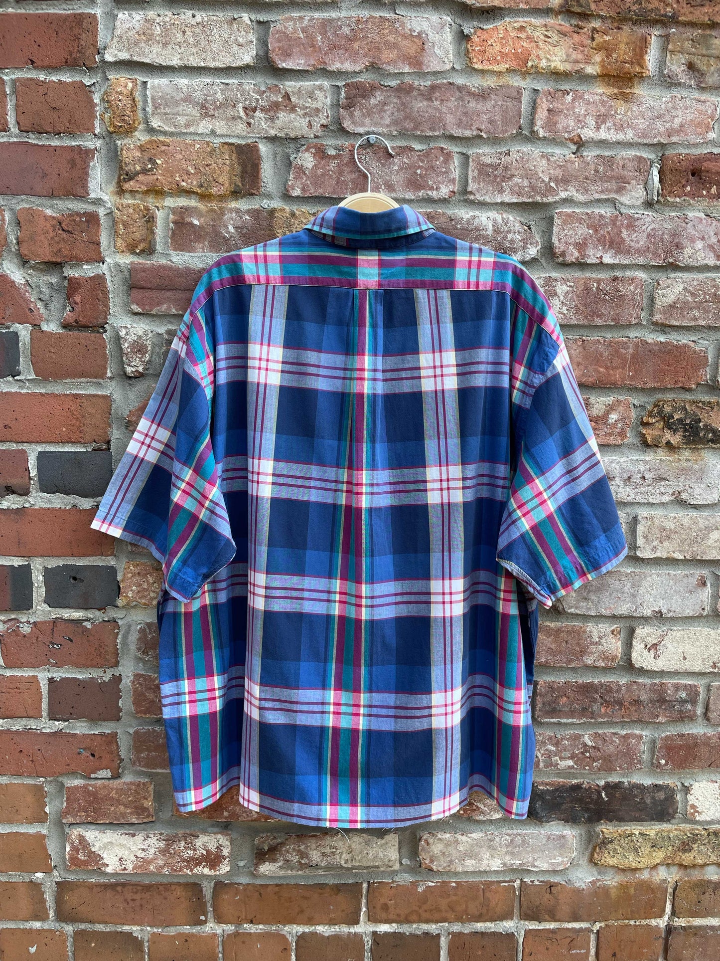 rework x vintage 90s ralph lauren crop madras shirt