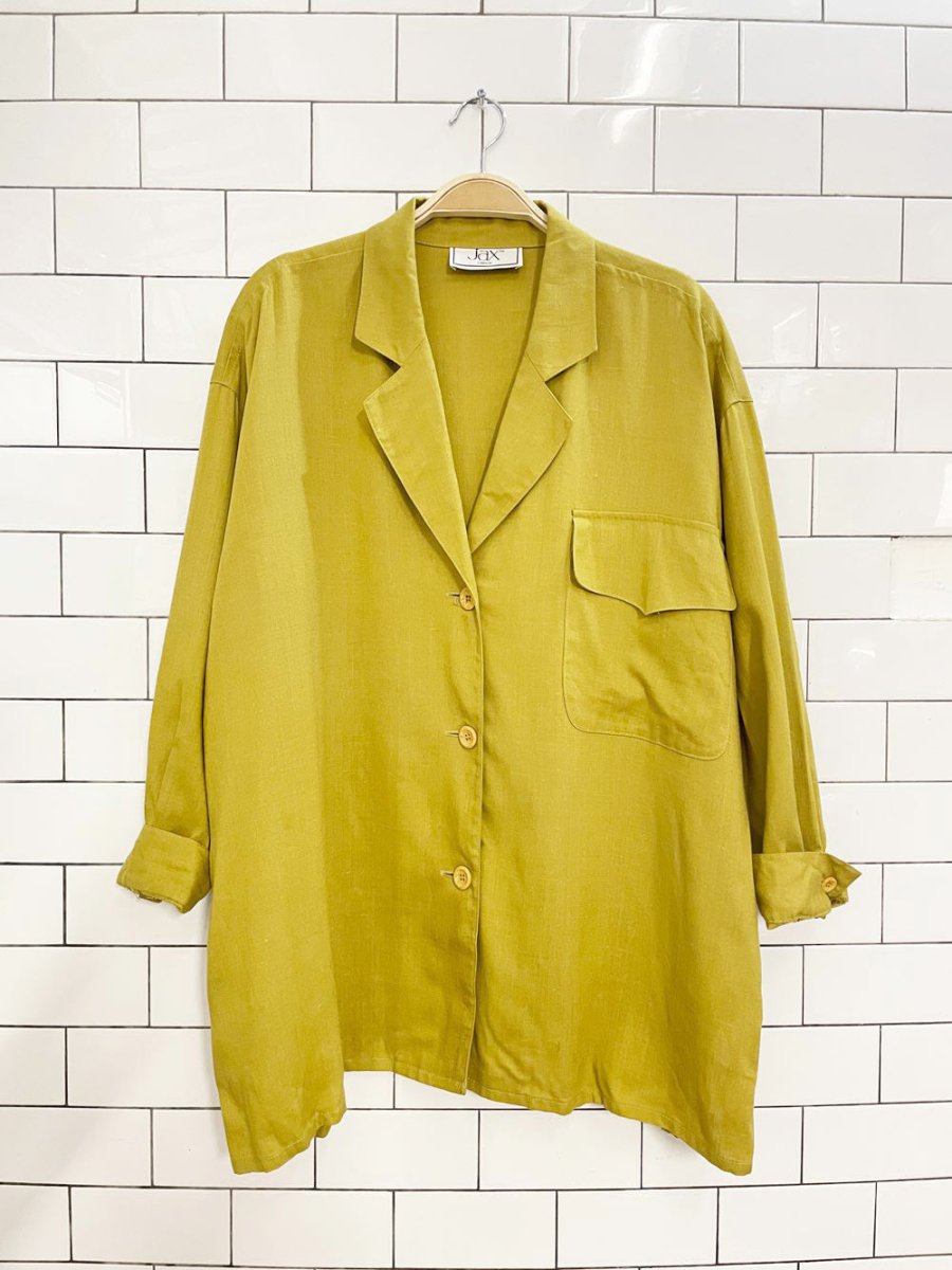 vintage jax 100% linen oversized shirt jacket - good market thrift store