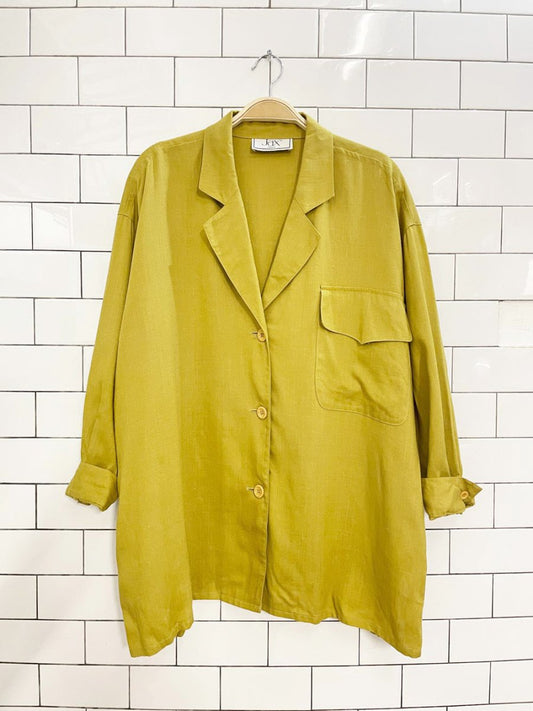 vintage jax 100% linen oversized shirt jacket - good market thrift store