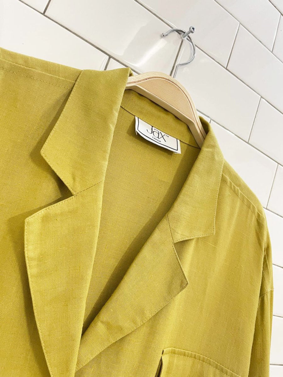vintage jax 100% linen oversized shirt jacket - good market thrift store