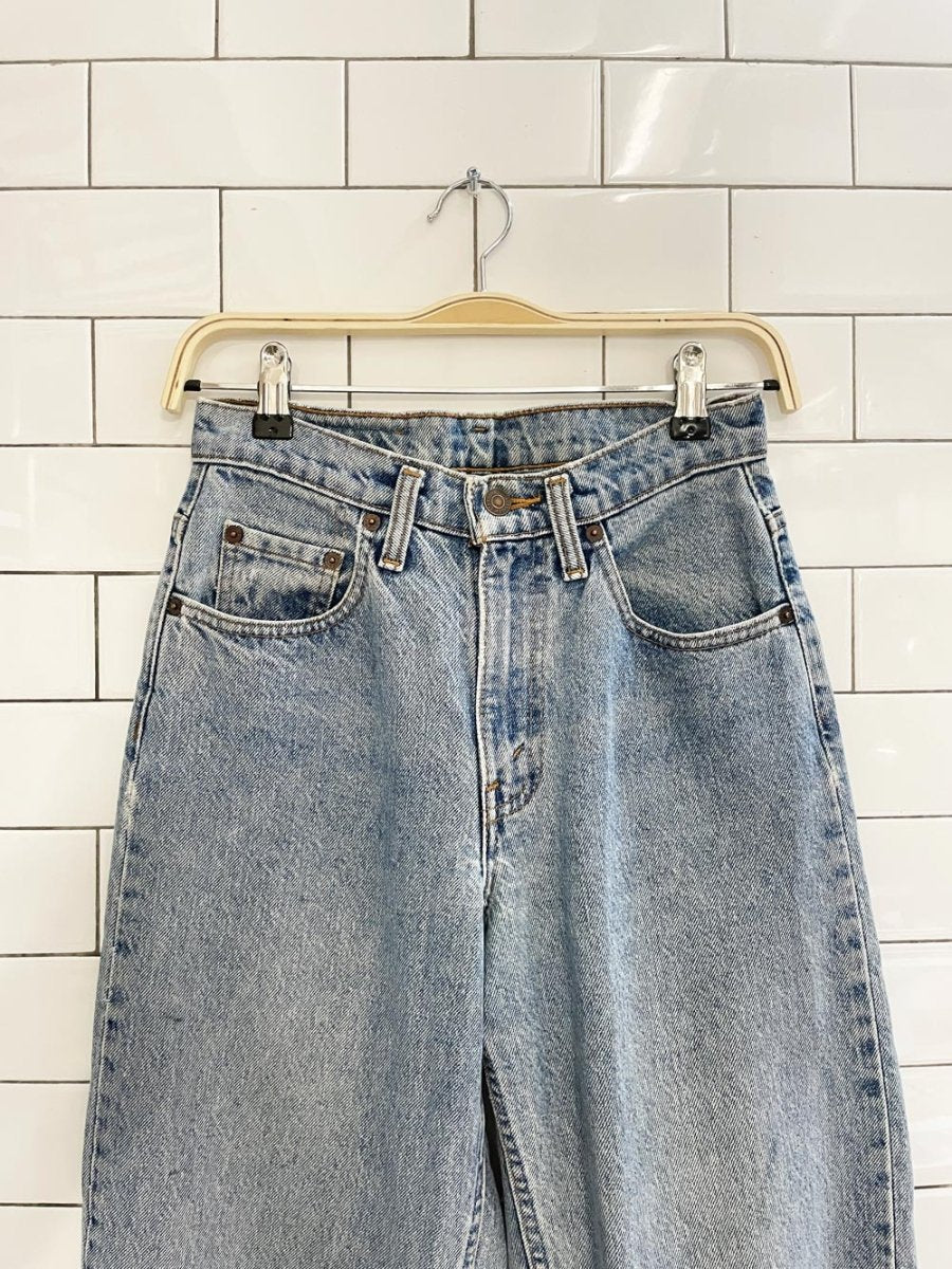 vintage 90s levis 585 baggy leg raw hem jeans - good market thrift store