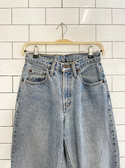 vintage 90s levis 585 baggy leg raw hem jeans - good market thrift store