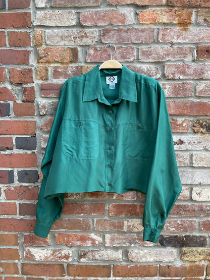 rework x vintage 90s crop J&G silk shirt