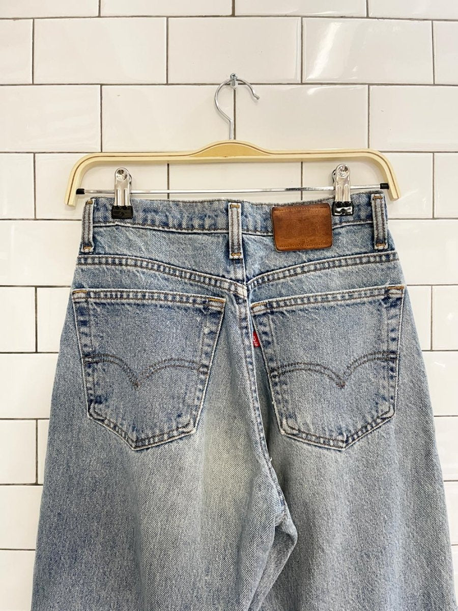 vintage 90s levis 585 baggy leg raw hem jeans - good market thrift store