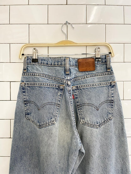 vintage 90s levis 585 baggy leg raw hem jeans - good market thrift store