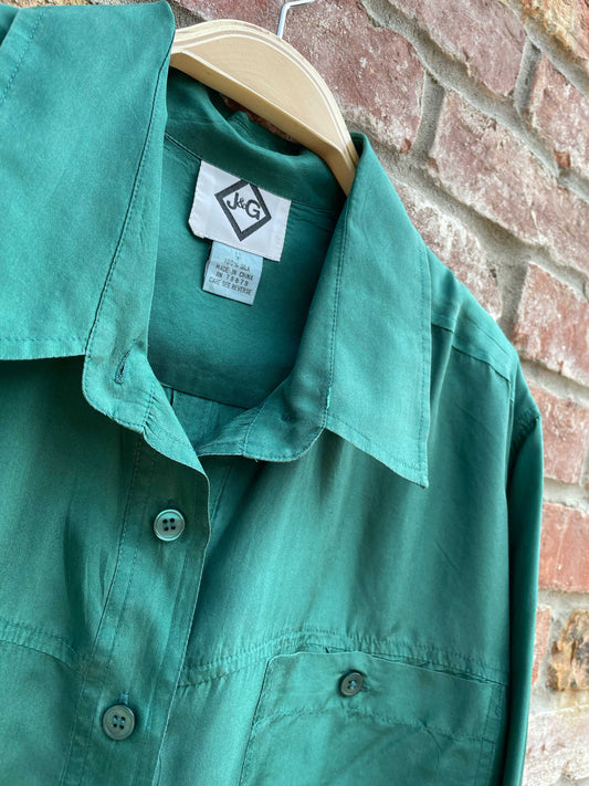 rework x vintage 90s crop J&G silk shirt