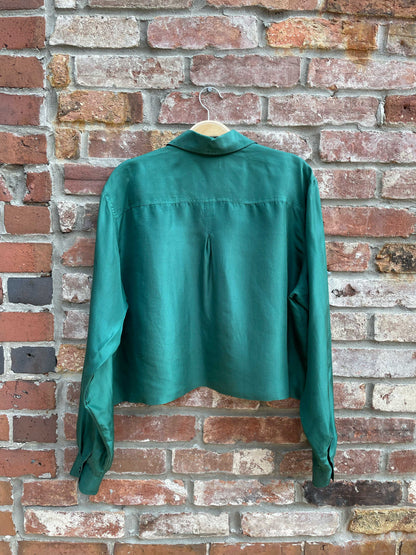 rework x vintage 90s crop J&G silk shirt