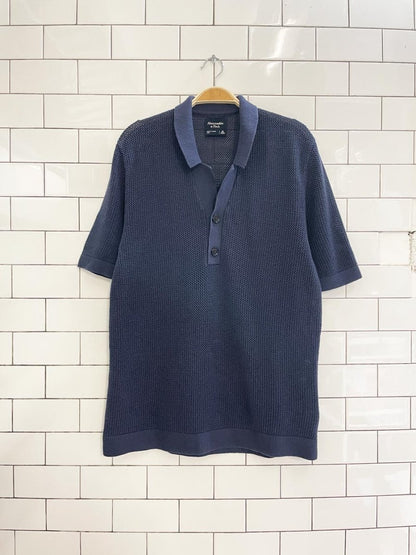 a&f crochet knit short sleeve shirt - good market thrift store