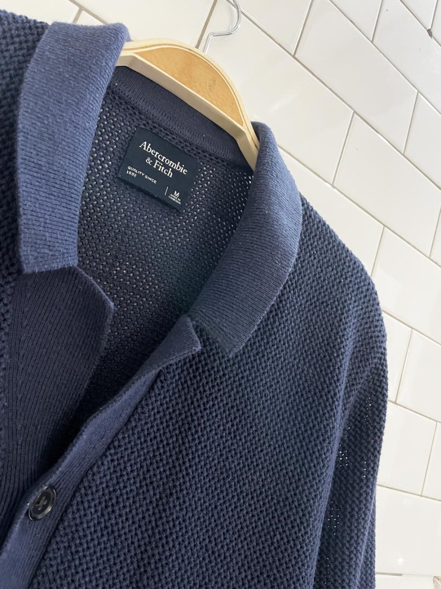 a&f crochet knit short sleeve shirt - good market thrift store