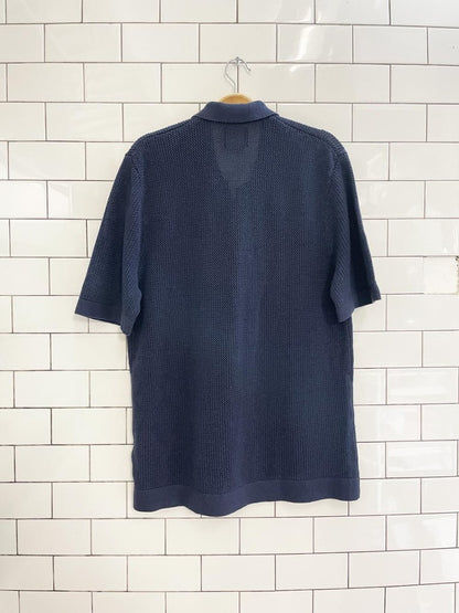 a&f crochet knit short sleeve shirt - good market thrift store