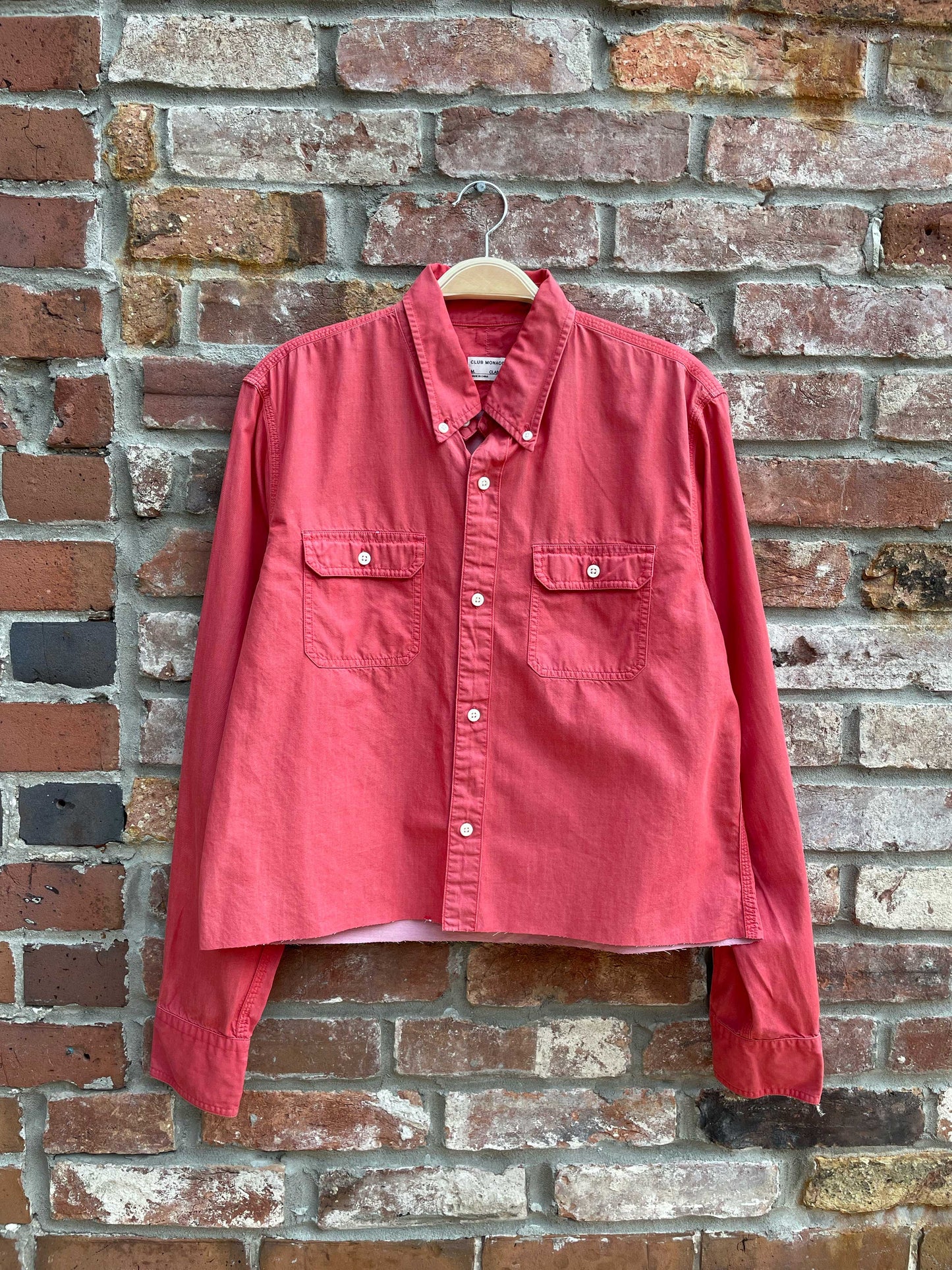 rework x club monaco crop button down shirt