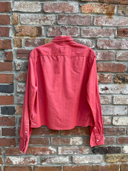 rework x club monaco crop button down shirt