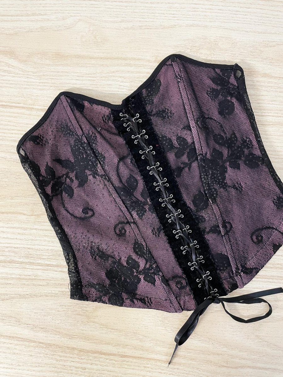 y2k costa blanca sparkle mesh lace up corset | made in USA - good market thrift store