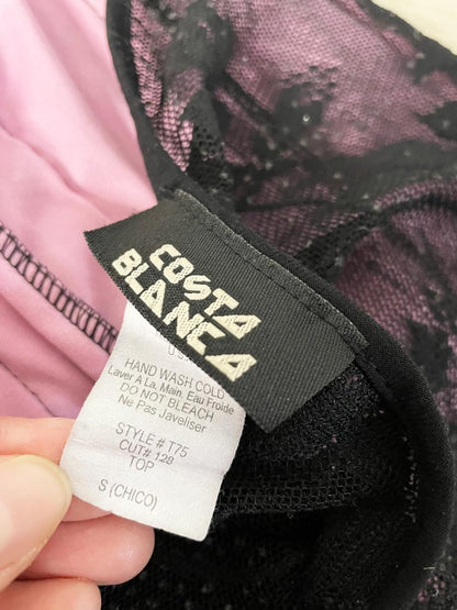 y2k costa blanca sparkle mesh lace up corset | made in USA - good market thrift store