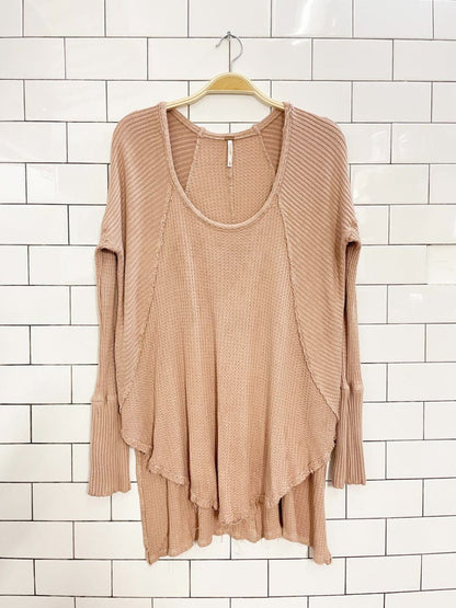 free people ventura oversized waffle long sleeve thermal - good market thrift store