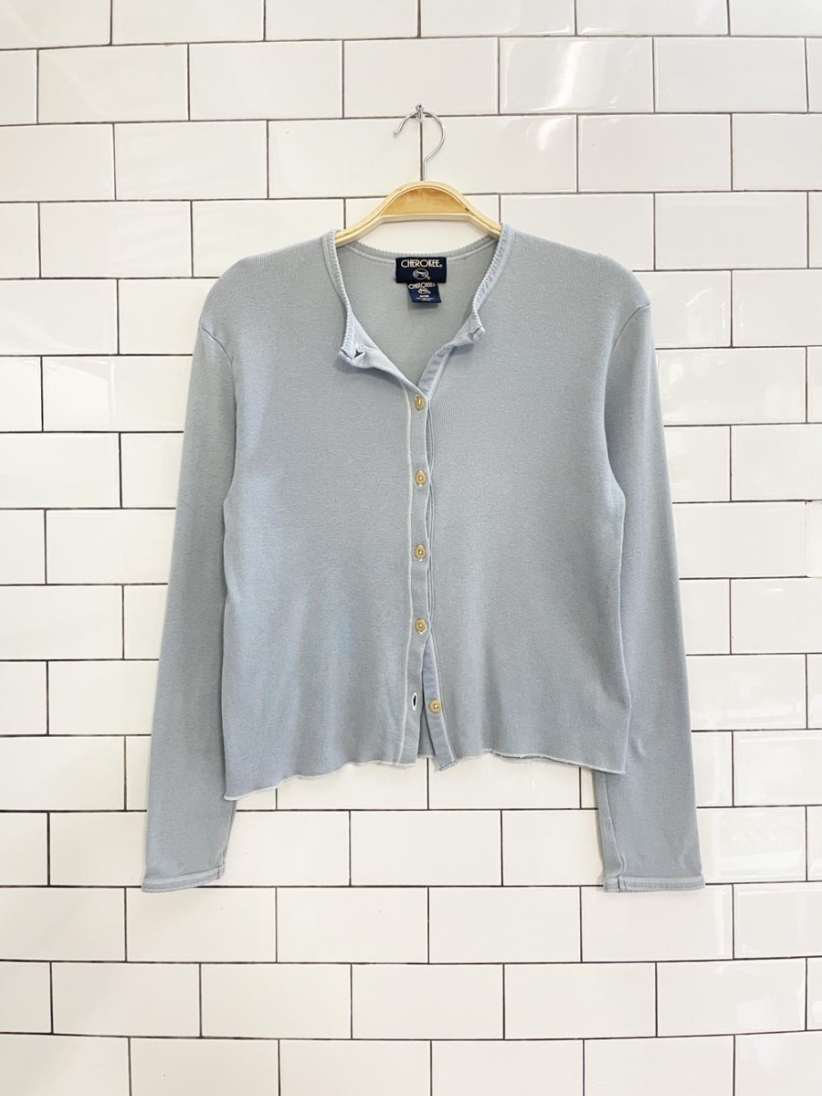 y2k cherokee baby rib long sleeve cardigan top - good market thrift store