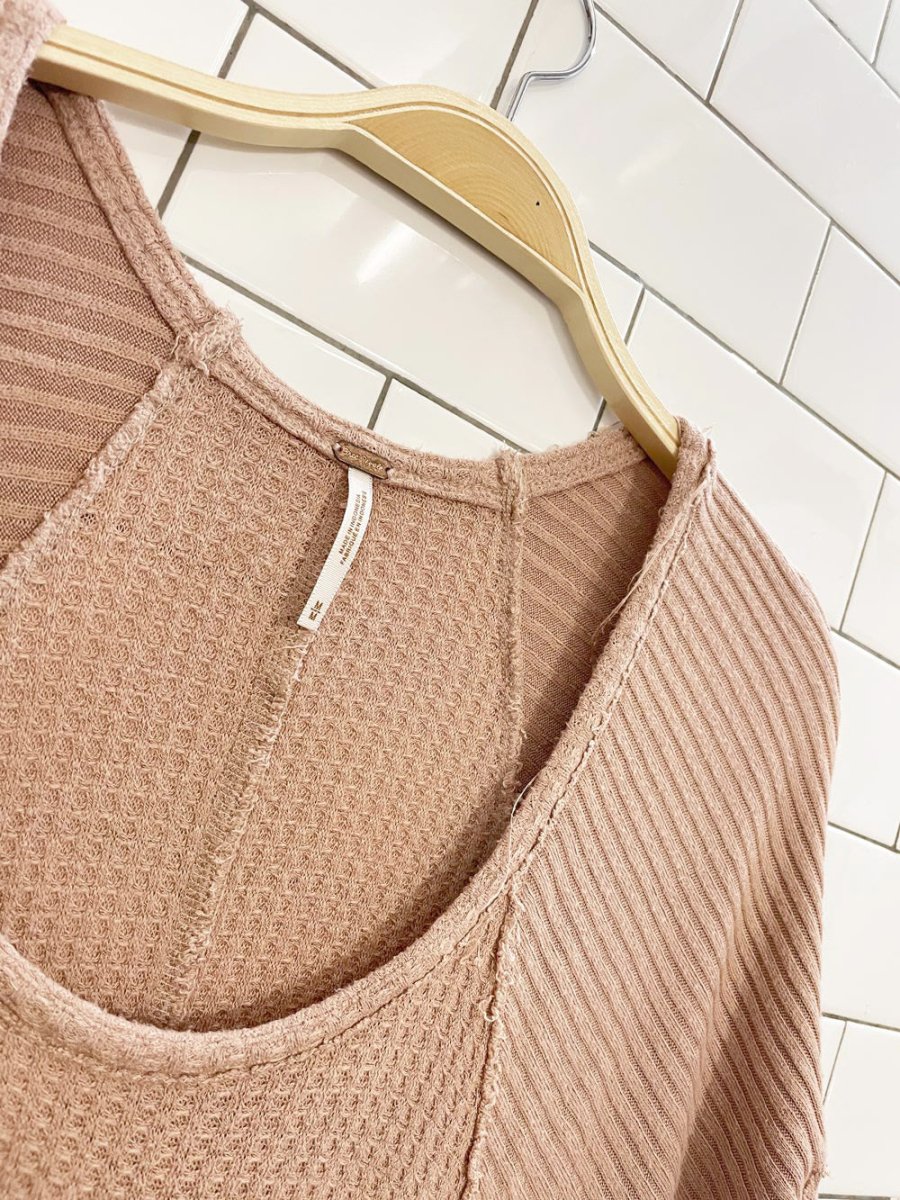 free people ventura oversized waffle long sleeve thermal - good market thrift store