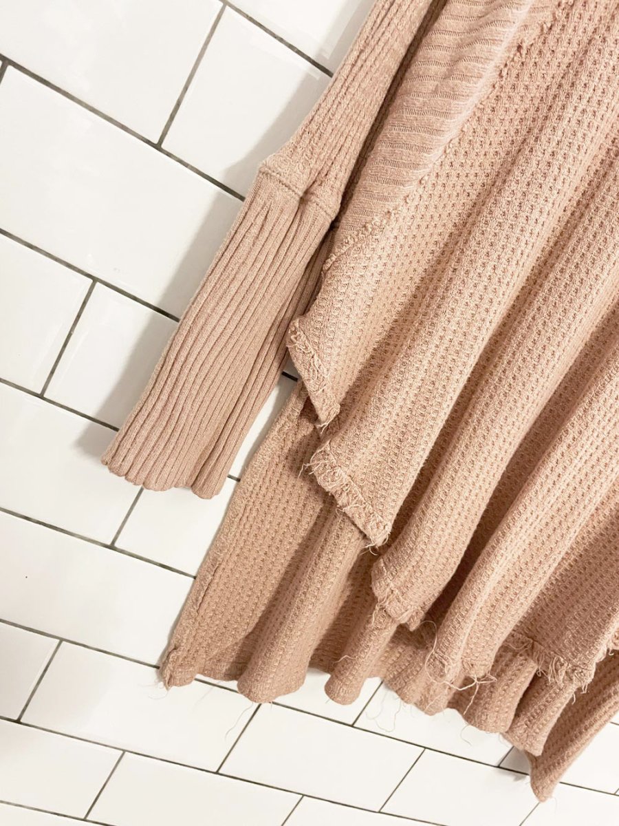 free people ventura oversized waffle long sleeve thermal - good market thrift store