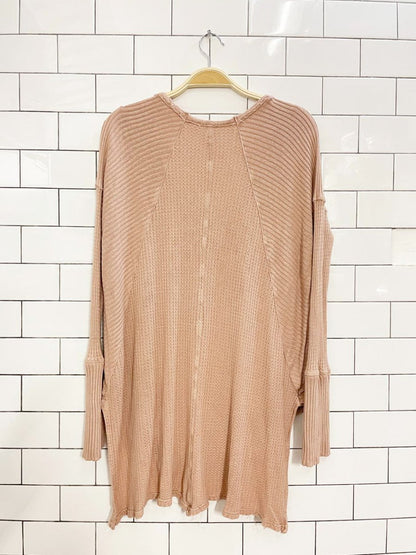 free people ventura oversized waffle long sleeve thermal - good market thrift store