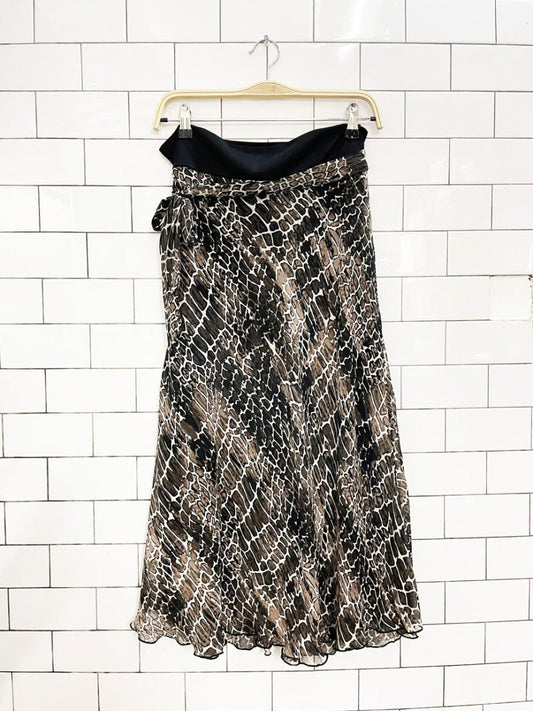 y2k frankie & missy chiffon animal print midi skirt - good market thrift store