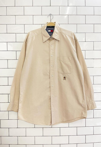 vintage 90s tommy hilfiger crest logo shirt - good market thrift store