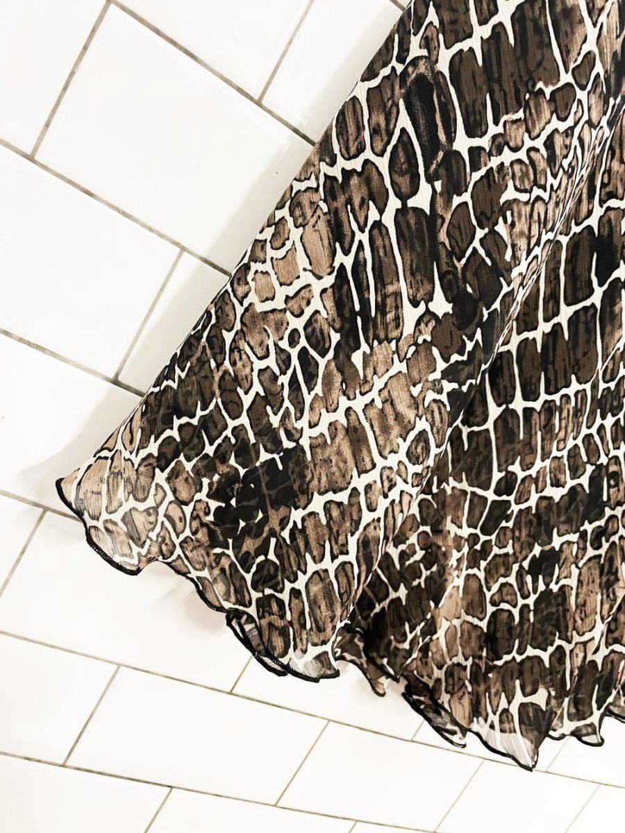 y2k frankie & missy chiffon animal print midi skirt - good market thrift store