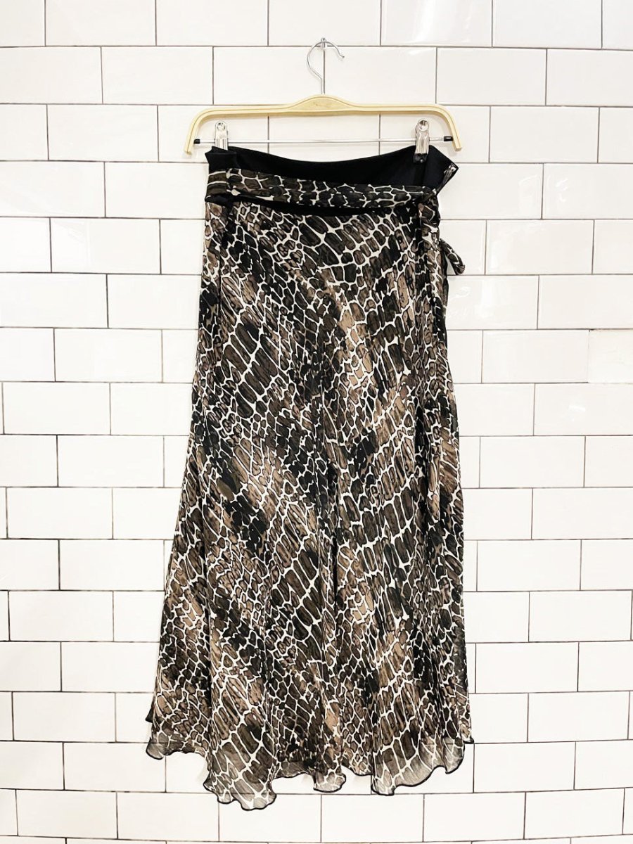 y2k frankie & missy chiffon animal print midi skirt - good market thrift store