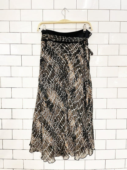y2k frankie & missy chiffon animal print midi skirt - good market thrift store