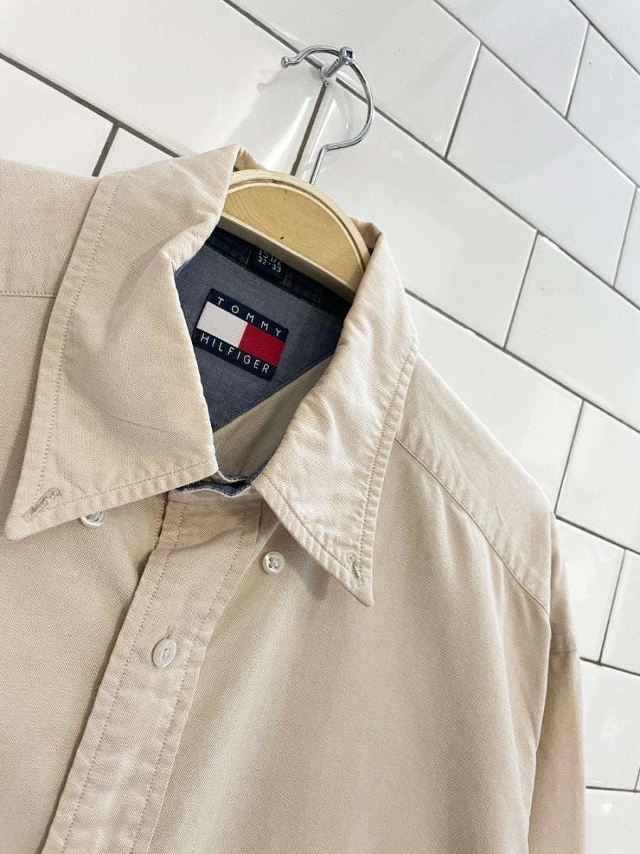 vintage 90s tommy hilfiger crest logo shirt - good market thrift store