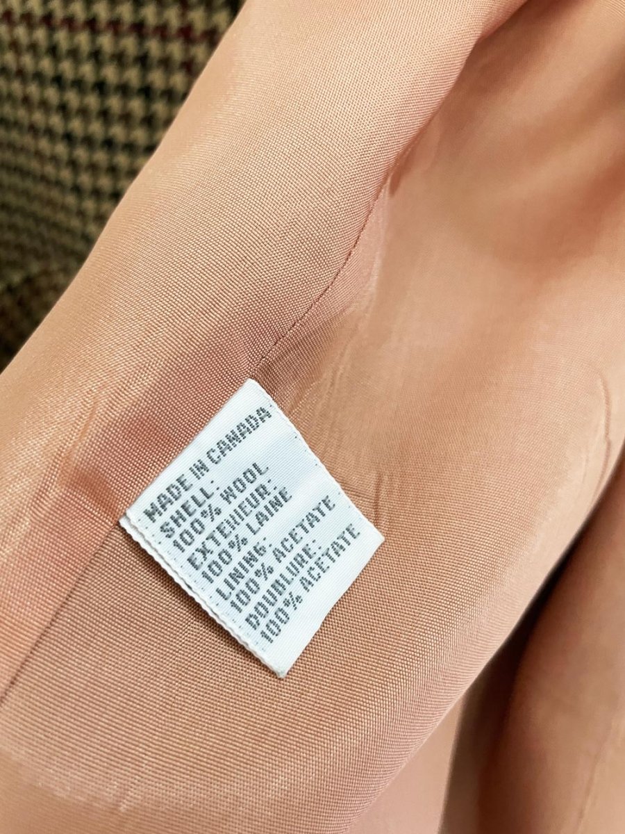 vintage 90s calvin klein 100% wool houndstooth blazer - good market thrift store