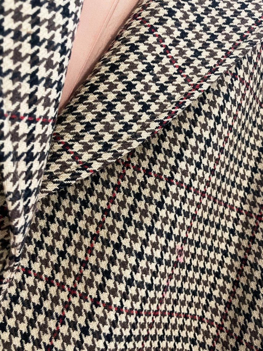 vintage 90s calvin klein 100% wool houndstooth blazer - good market thrift store