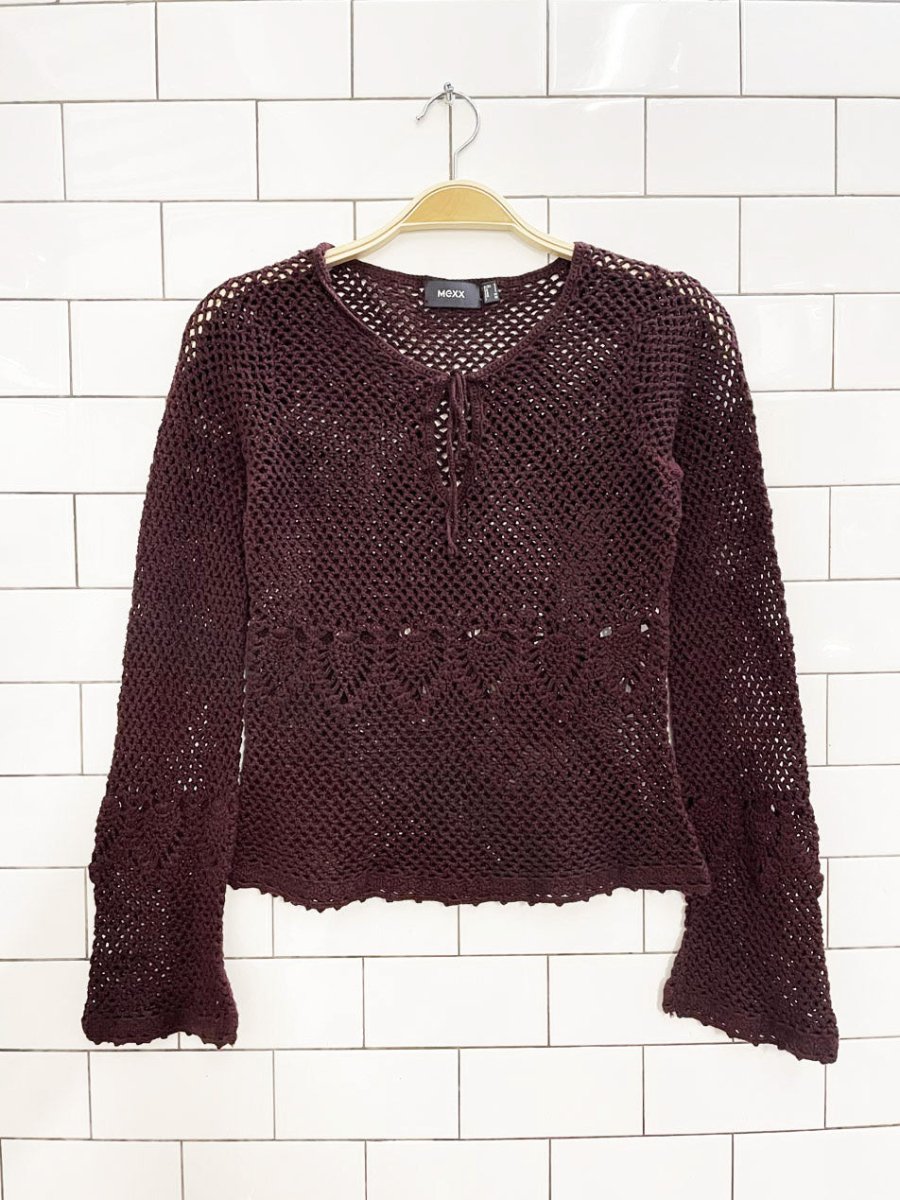 vintage 00s mexx crochet long sleeve top - good market thrift store