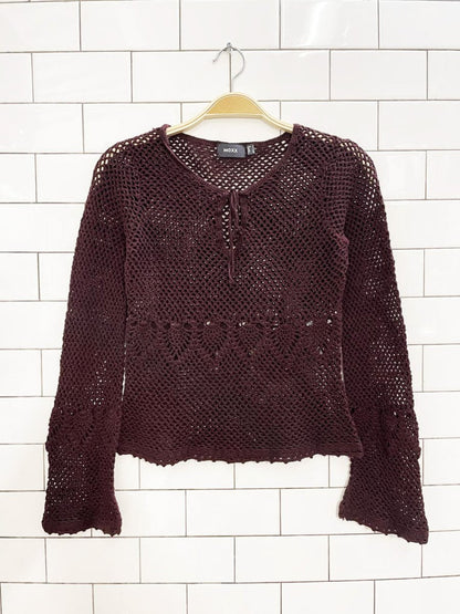 vintage 00s mexx crochet long sleeve top - good market thrift store