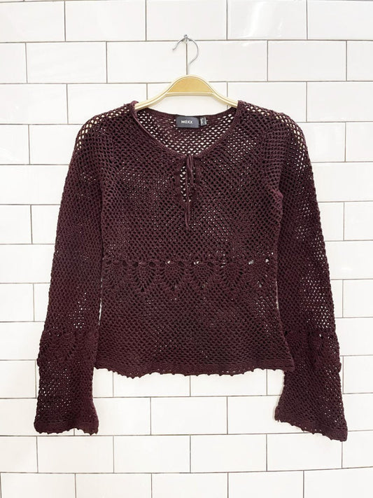 vintage 00s mexx crochet long sleeve top - good market thrift store