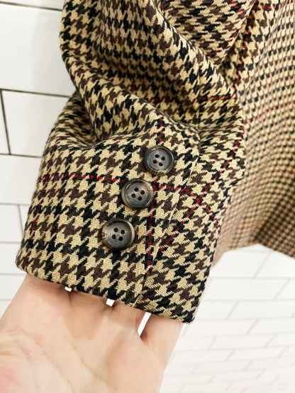 vintage 90s calvin klein 100% wool houndstooth blazer - good market thrift store