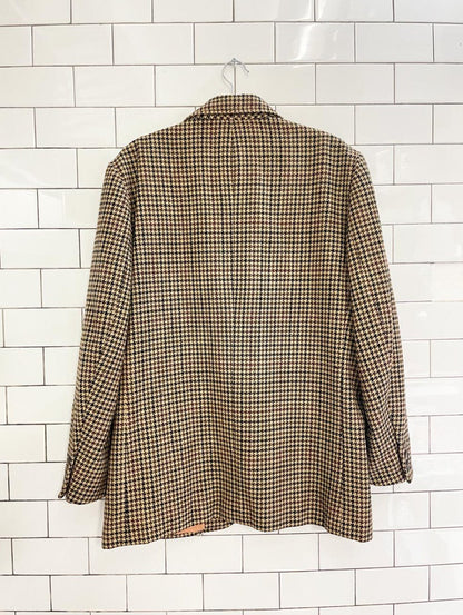 vintage 90s calvin klein 100% wool houndstooth blazer - good market thrift store