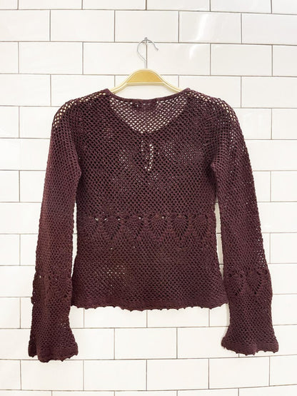 vintage 00s mexx crochet long sleeve top - good market thrift store