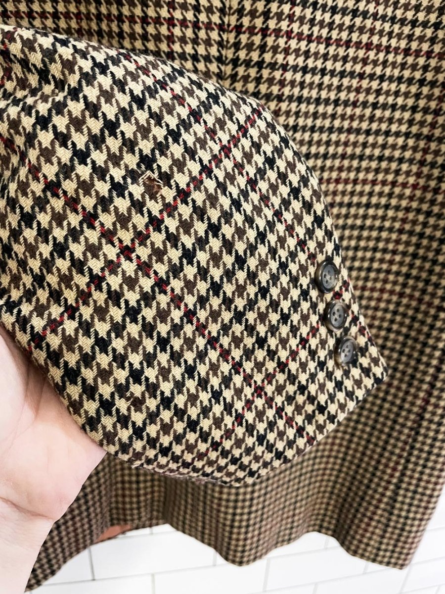 vintage 90s calvin klein 100% wool houndstooth blazer - good market thrift store