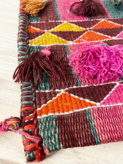 vintage boho woven wool tassel bag - good market thrift store